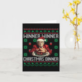 Winnaar Kerstdiner Santa Trump Ugly Sw Kaart (Gele Bloem)