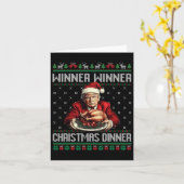 Winnaar Kerstdiner Santa Trump Ugly Sw Kaart (Gele Bloem)