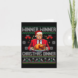 Winnaar Kerstdiner Santa Trump Ugly Sw Kaart