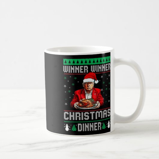 Winnaar Kerstdiner Santa Trump Ugly Sw Koffiemok (Rechts)