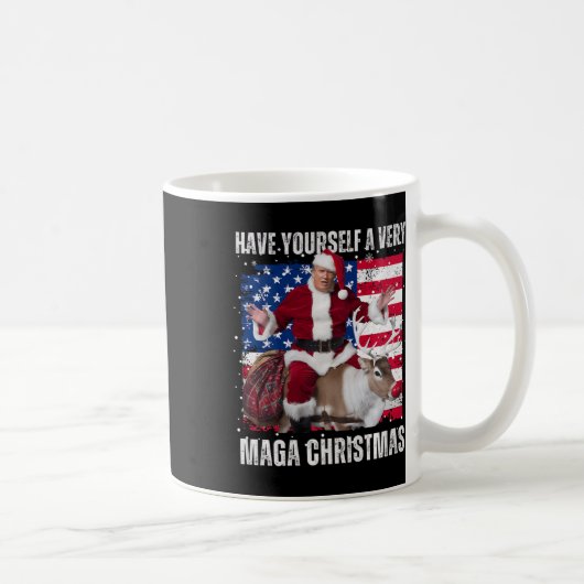 Winnaar Kerstdiner Santa Trump Ugly Sw Koffiemok (Rechts)