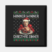 Winnaar Kerstdiner Santa Trump Ugly Sw Magneet (Voorkant)
