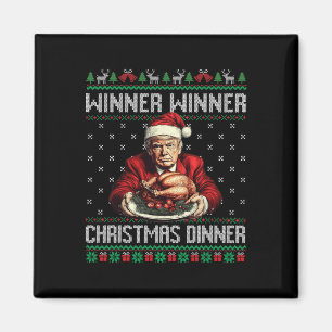 Winnaar Kerstdiner Santa Trump Ugly Sw Magneet