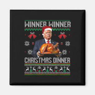 Winnaar Kerstdiner Santa Trump Ugly Sw Magneet