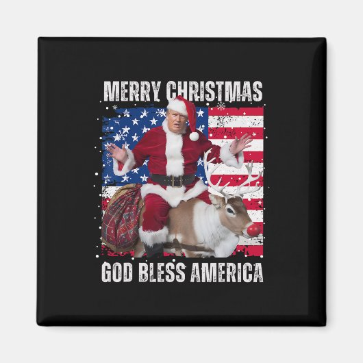 Winnaar Kerstdiner Santa Trump Ugly Sw Magneet (Voorkant)