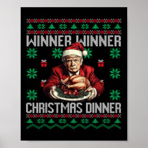 Winnaar Kerstdiner Santa Trump Ugly Sw Poster