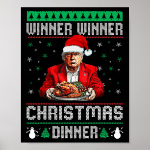 Winnaar Kerstdiner Santa Trump Ugly Sw Poster