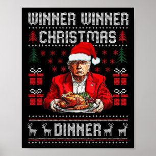 Winnaar Kerstdiner Santa Trump Ugly Sw Poster