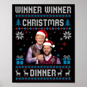 Winnaar Kerstdiner Santa Trump Ugly Sw Poster