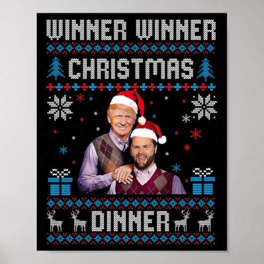 Winnaar Kerstdiner Santa Trump Ugly Sw Poster (Voorkant)