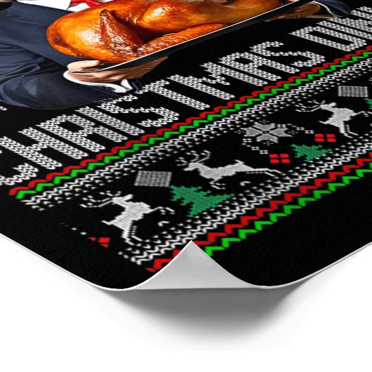 Winnaar Kerstdiner Santa Trump Ugly Sw Poster (Hoek)