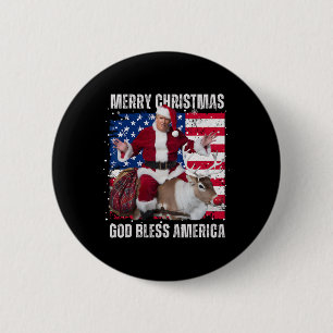 Winnaar Kerstdiner Santa Trump Ugly Sw Ronde Button 5,7 Cm