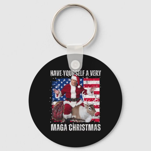 Winnaar Kerstdiner Santa Trump Ugly Sw Sleutelhanger (Voorkant)
