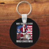 Winnaar Kerstdiner Santa Trump Ugly Sw Sleutelhanger (Voorkant)