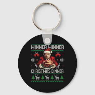 Winnaar Kerstdiner Santa Trump Ugly Sw Sleutelhanger