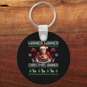 Winnaar Kerstdiner Santa Trump Ugly Sw Sleutelhanger (Voorkant)