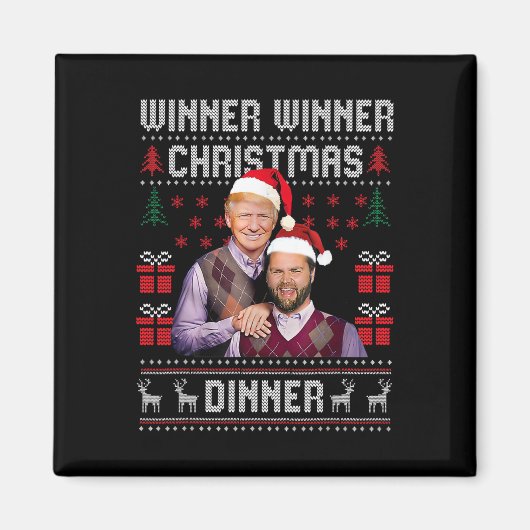 Winnaar Kerstdiner Santa Trump Vance U Magneet (Voorkant)