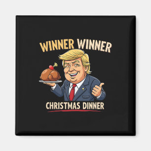 Winnaar Kerstdiner Trump Funny Christmas Magneet