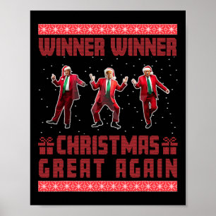 Winnaar Kerstfeest weer Santa Trump Day Poster