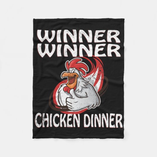 Winnaar Loser Video Game Chicken Dinner Speler Fleece Deken (Voorkant)