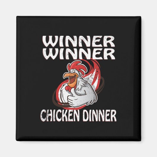 Winnaar Loser Video Game Chicken Dinner Speler Magneet (Voorkant)