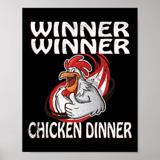 Winnaar Loser Video Game Chicken Dinner Speler Poster (Voorkant)
