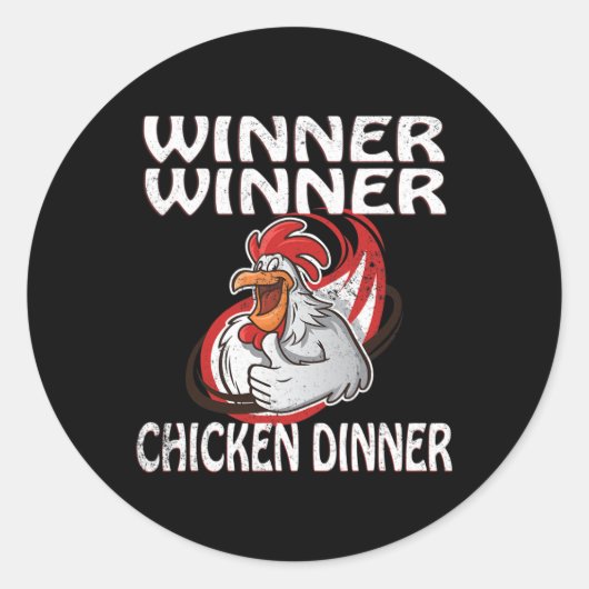 Winnaar Loser Video Game Chicken Dinner Speler Ronde Sticker (Voorkant)