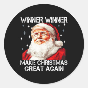 Winnaar Maak kerst weer geweldig Santa Funny Trump Ronde Sticker