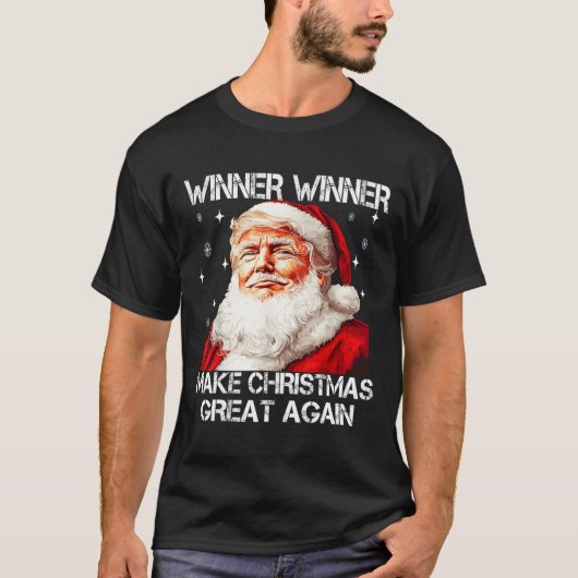 Winnaar Maak kerst weer geweldig Santa Funny Trump T-shirt (Voorkant)