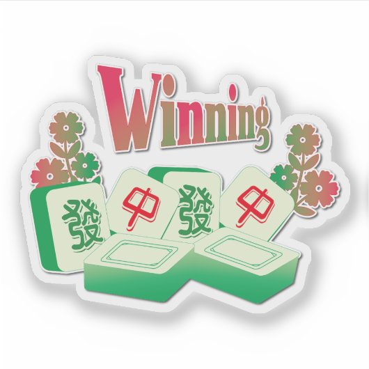 Winnaar Mahjong Sticker | Good Fortune Talisman (Voorkant)