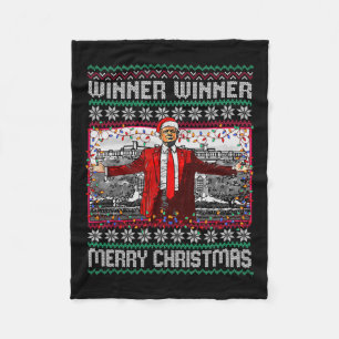 Winnaar Merry Christmas Funny Santa Trump 20 Fleece Deken