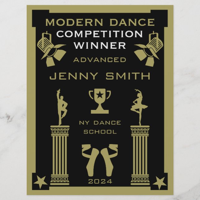 Winnaar moderne danswedstrijd (Voorkant)