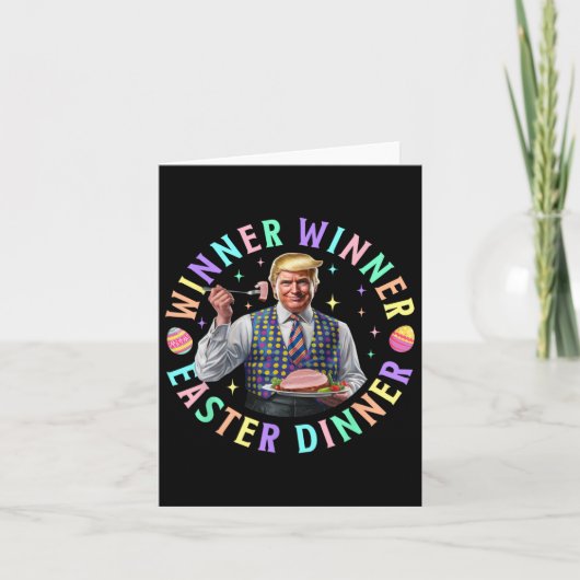 Winnaar Paasdiner Funny Trump Happy East Kaart (Voorkant)