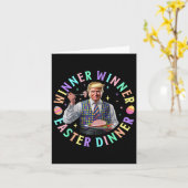 Winnaar Paasdiner Funny Trump Happy East Kaart (Gele Bloem)