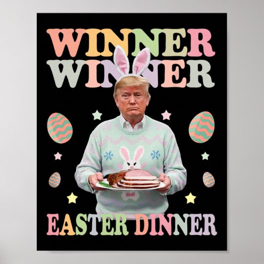 Winnaar Paasdiner President Trump Happy Poster (Voorkant)