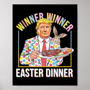 Winnaar Paasdiner President Trump Happy Poster