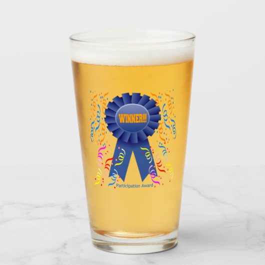 WINNAAR!! Participatieprijs Bierglas Glas (Voorkant gevuld)