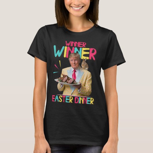 Winnaar Pasen Diner Funny Trump Bunny Happ T-shirt (Voorkant)