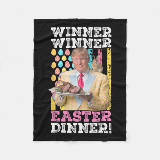 Winnaar Pasen Diner Grappig Trump Pasen US Fleece Deken (Voorkant)