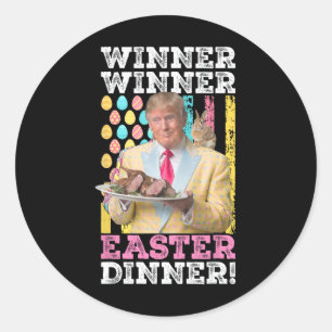 Winnaar Pasen Diner Grappig Trump Pasen US Ronde Sticker