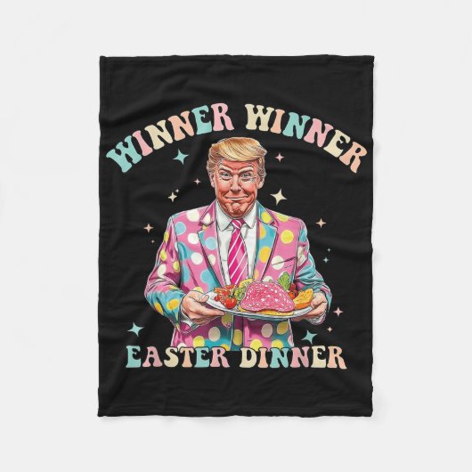 Winnaar Pasen Diner Trump Paashaas Tru Fleece Deken (Voorkant)