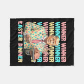 Winnaar Pasen Dinner Days Trumps Bunny Rabbit Resu Fleece Deken (Voorkant (Horizontaal))