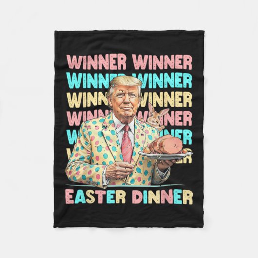 Winnaar Pasen Dinner Days Trumps Bunny Rabbit Resu Fleece Deken (Voorkant)