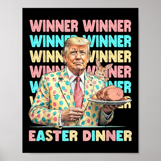 Winnaar Pasen Dinner Days Trumps Bunny Rabbit Resu Poster (Voorkant)