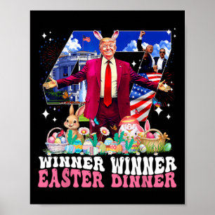 Winnaar Pasen Dinner Trump Konijn Jacht Eieren Gel Poster
