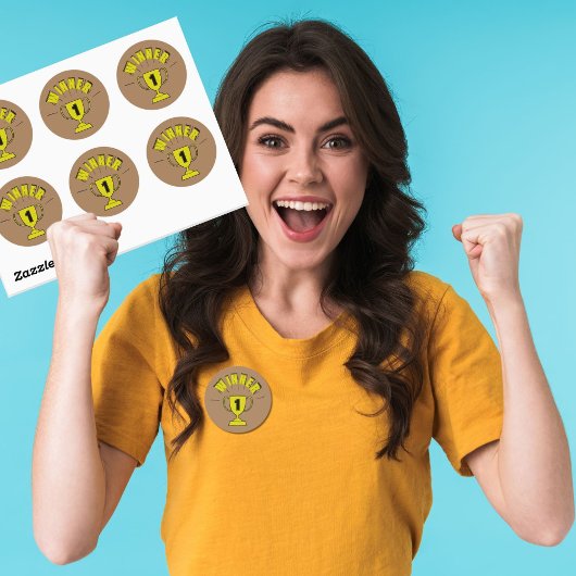 Winnaar prijs spel avond partij winst trofee ronde sticker