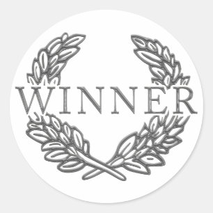 WINNAAR sticker. Ronde Sticker