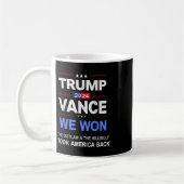Winnaar Trump Vance We Won heeft Byck America Keep Koffiemok (Links)