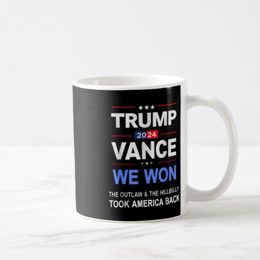 Winnaar Trump Vance We Won heeft Byck America Keep Koffiemok (Rechts)