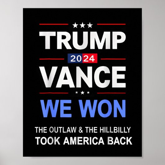 Winnaar Trump Vance We Won heeft Byck America Keep Poster (Voorkant)